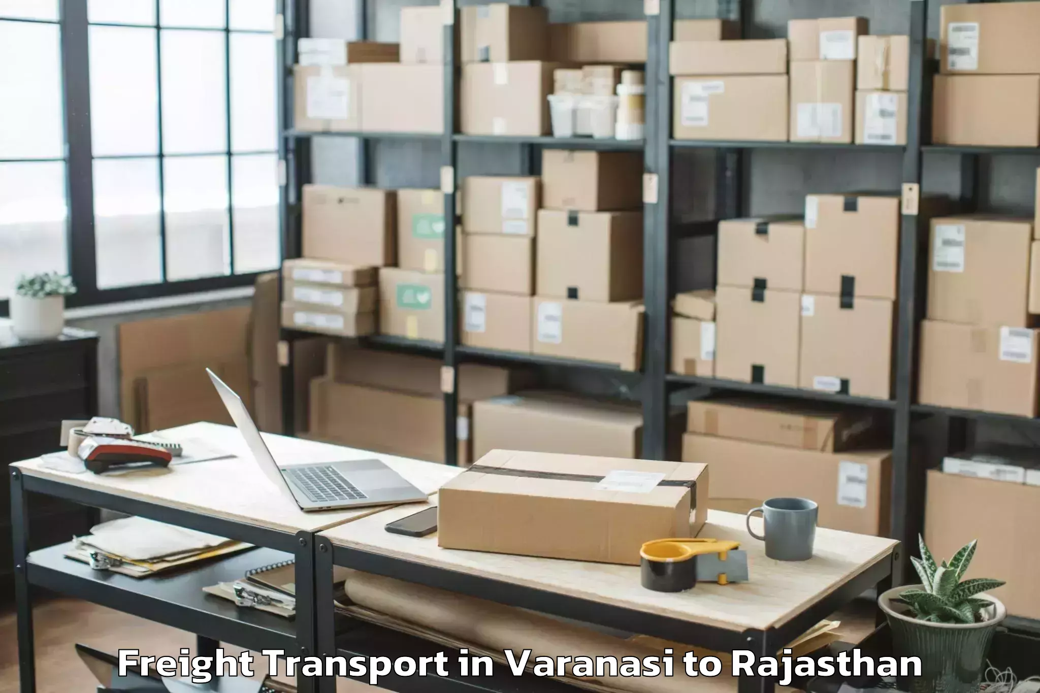 Trusted Varanasi to Bandikui Freight Transport